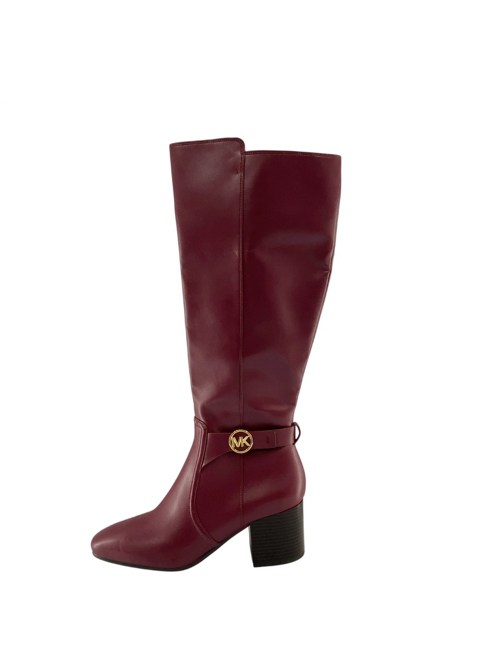Michael Kors Burgundy Leather Knee-High Carmen riding boots